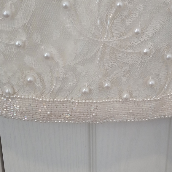 Cream color formal dress with lace, pearls and sequins 2X NWOT - Picture 11 of 11